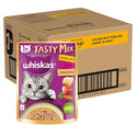 Whiskas Tasty Mix Adult (1+ Year) Wet Cat Food, Chicken with Tuna & Carrot in Gravy, 70 g, Pack of 28| Made with Real Fish| Complete & Balanced Nutrition for Adult Cat