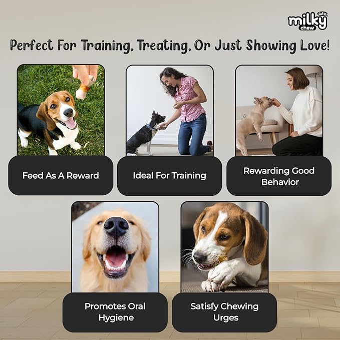 Milky Chew Chicken & Milk Flavored Dog Treats | High-Protein Bone Style Snacks | Healthy Training Treats for All Dog Breeds