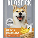 DogsnCats Jerhigh Duo Stick Chicken Cheese x 2 + Milk Strawberry x 2 + Spinach Cheese x2 + Milk Banana x 2 Treats Snacks for Dogs (Pack of 8)