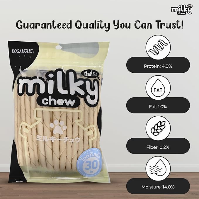 Dogaholic All Life Stages Milky Chews Sticks Dog Treat (30 Pieces)