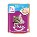 Whiskas Adult (1+ year) Wet Cat Food, Ocean Fish Flavor, 80 g Hydrating Food Made With Real Fish, 100% Complete & Balanced Nutrition for Adult Cats