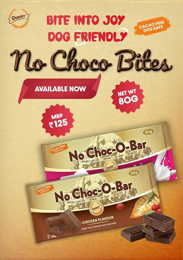 Gnawlers No Choco -O- Bar Dog Treats Milk Flavour, Super Tasty Treats for Your Dog That is Chocolate & Coco Free, No Meat, No Sugar and Never Melts with 27 Bites (Pack of 3) by DogsNCats