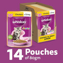 Whiskas Junior Kitten (2-12 Months) Wet Cat Food, Chicken in Gravy, 80 g (Pack of 14), Hydrating Food Made With Real Chicken, 100% Complete & Balanced Nutrition for Kittens