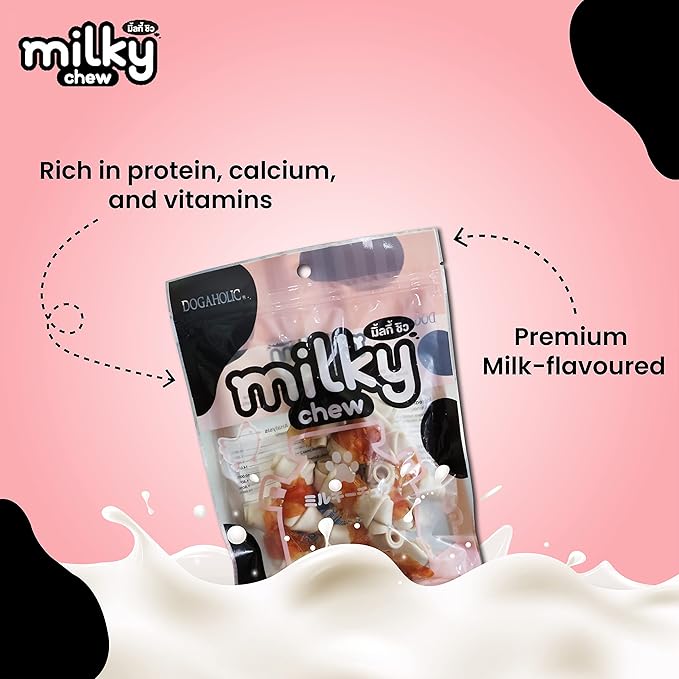 Milky Chew Chicken & Milk Flavored Dog Treats | High-Protein Bone Style Snacks | Healthy Training Treats for All Dog Breeds