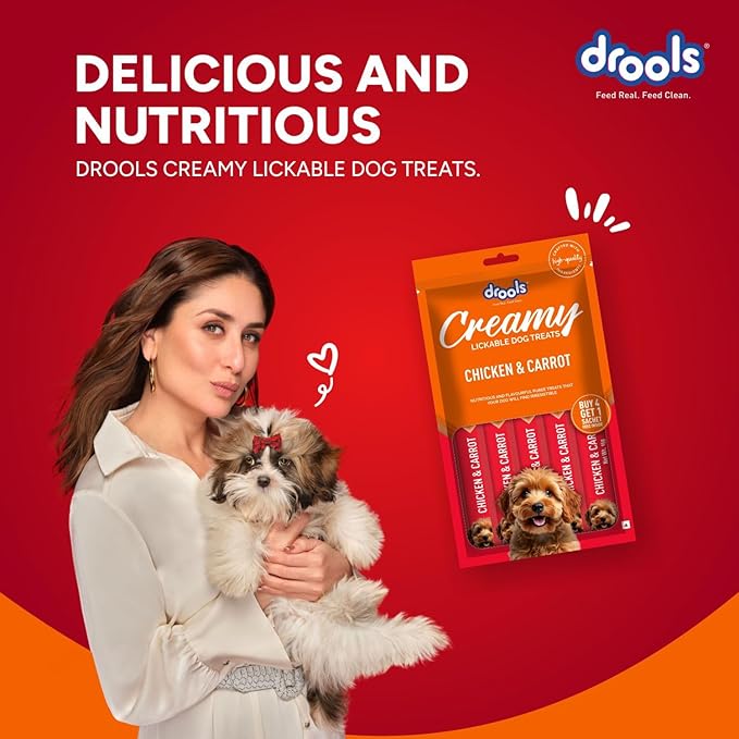 Drools Dog Treats, Creamy Chicken & Carrot 5 Sticks Tasty & Nutritious Snack for All Breeds, (15g x5),75g, All Life Stages