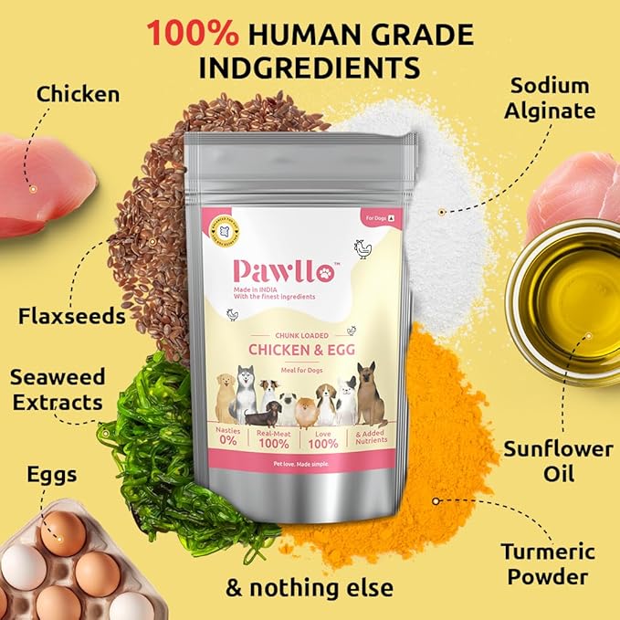 Protein-Rich Chicken & Egg Gravy for Dogs | Pet Nutritious Wet Meal | Puppy & Adult Formula | 70ml Each - Pack of 12 | High Omega-3 for Joint | Delicious Canine Cuisine, Supports Strong Bones