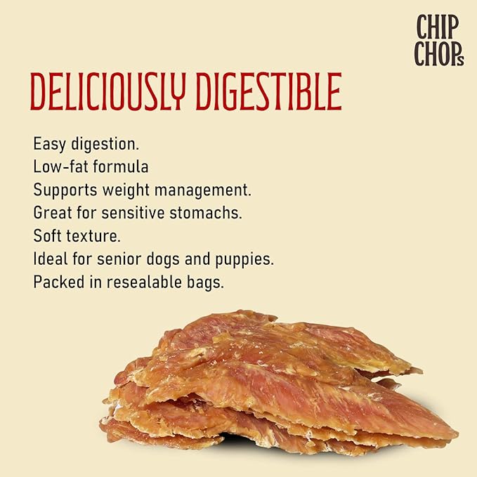 Chip Chops Chicken Strips Dog Snacks, High Protein, Grain-Free, No Artificial Additives, Delicious & Nutritious Treats for Dogs of All Breeds, 70g