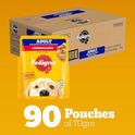 Pedigree Adult Wet Dog Food, Chicken & Liver Chunks in Gravy, 70 g (Pack of 90), Complete & Balanced Meal for Adult Dogs