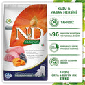 N&D FARMINA PET FOODS Pumpkin Dry Dog Pet Food, Grain-Free, Puppy Medium & Maxi Breed, 2.5-Kg, Lamb and Blueberry.