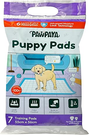 Training Pads for Dogs & Puppies | Ultra Absorbent Leak-Proof Pee Pads | Quick-Dry with Odour Neutralizer | Indoor Potty Training Pads for All Breeds | 7 Pads Each, Pack of 2