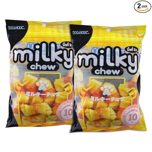 Dogaholic Milky Chew Cheese & Chicken Bone Dog Treats, Protein Rich Milky Snacks for Dogs of All Breeds and Ages, Helps Muscle Development, Pack of 2,All Life Stages
