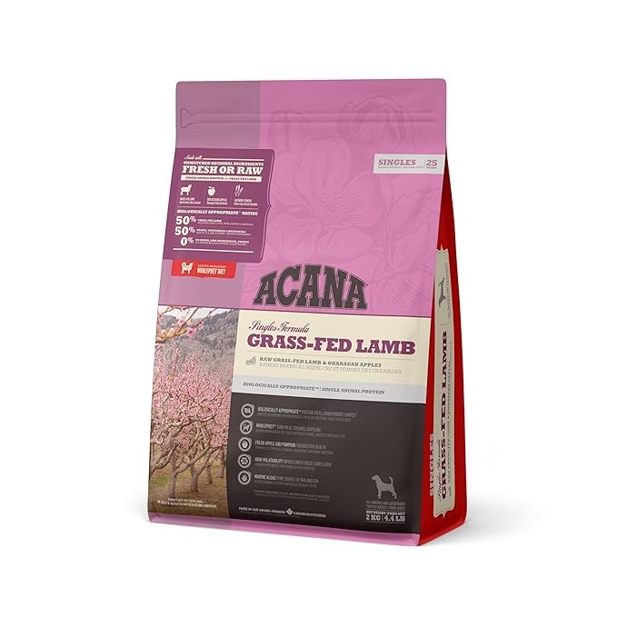 Acana Grass-Fed Lamb Dry Dog Food, Grain Free Dog Food for All Life Stages, Fresh or Raw Ingredients, 6 kg