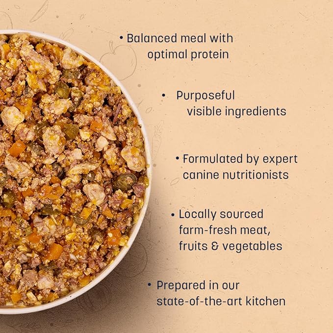 Heads Up For Tails Sara's Wholesome Food - Grain-Free Chicken And Turkey Dog Food | Wholesome Meal All Natural Wet Dog Food | Human Grade Ingredients - 300 Gm | Pack Of 7 For All Life Stages