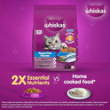Whiskas Adult (1+ Years) Dry Cat Food, Ocean Fish Flavour, 3 kg, Contains 41 Essential Nutrients, Complete & Balanced Nutrition for Adult Cats (Pack of 3)