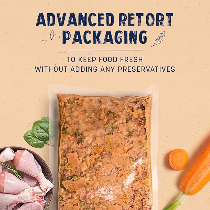 Heads Up For Tails Sara's Wholesome Food - Grain-Free Chicken And Turkey Dog Food | Wholesome Meal All Natural Wet Dog Food | Human Grade Ingredients - 300 Gm | Pack Of 7 For All Life Stages