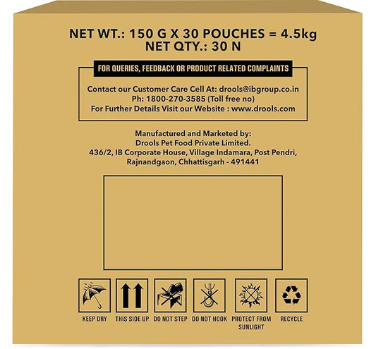 Drools Puppy Wet Dog Food,Real Chicken and Chicken Liver Chunks in Gravy 4.5Kg (150g x 30) Pack of 60