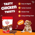 Goofy Tails Active Dental Chicken Twists Dog Treats 100g, Gluten Free, Prebiotic Chew Sticks for Dogs, Breath Freshener Treats for Dogs, Digestive, Slow Roasted Dog Treats for Puppy (Pack of 1)