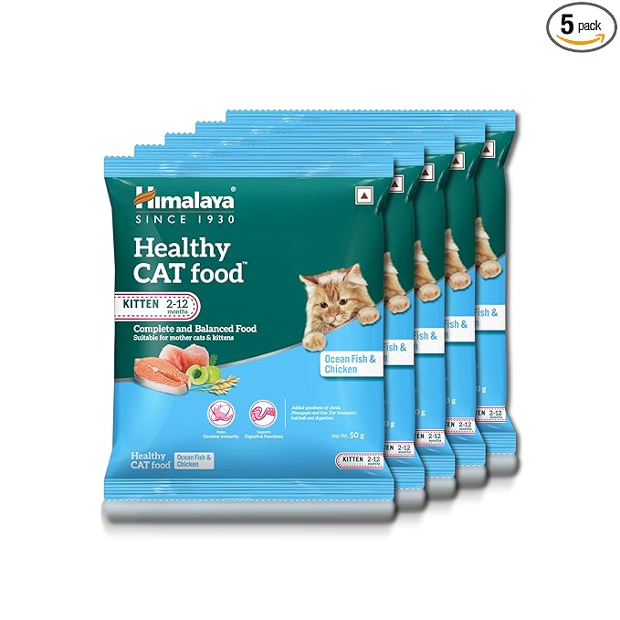 Himalaya Healthy Cat Food Pellet - Mother and Kitten (Ocean Fish and Chicken) 50g (Pack of 5)