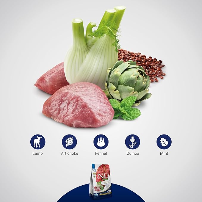 Farmina N&D Quinoa Digestion Adult Dog Food | Lamb | Supports Digestive Health | Complete Dietetic Food for Dogs | 2.5kg | Highly Digestible Formula