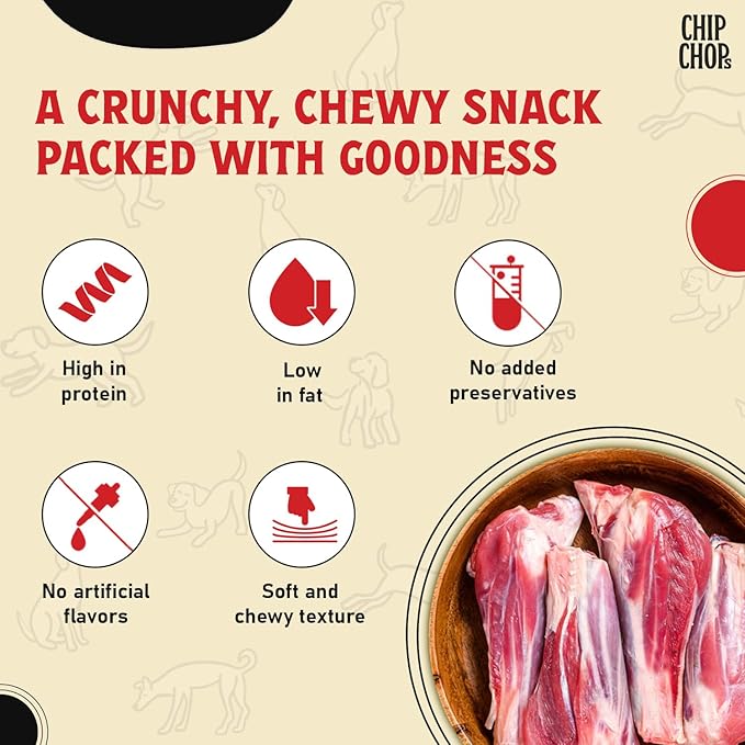 Chip Chops Lamb Cubes Dog Treat are an Excellent Source of Protein and Low in Fat, Providing a Healthy Snack Option for Your Dog 250g Pack of (3)