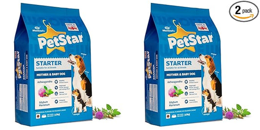 Mankind PetStar Starter Dry Dog Food (High Protein) for Mother & Puppy, 10kg (Pack of 2) | Improves Muscle & Strength, Supports Immunity, Protects Liver & Kidney