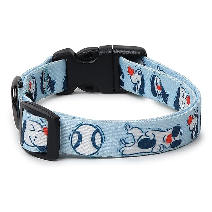 Zigly Lifestyle Doodle Dog Collar-Large - Blue-Adjustable & Durable Collar for Large Dogs | Stylish Pet Collar for Daily Use | Collars for Dogs