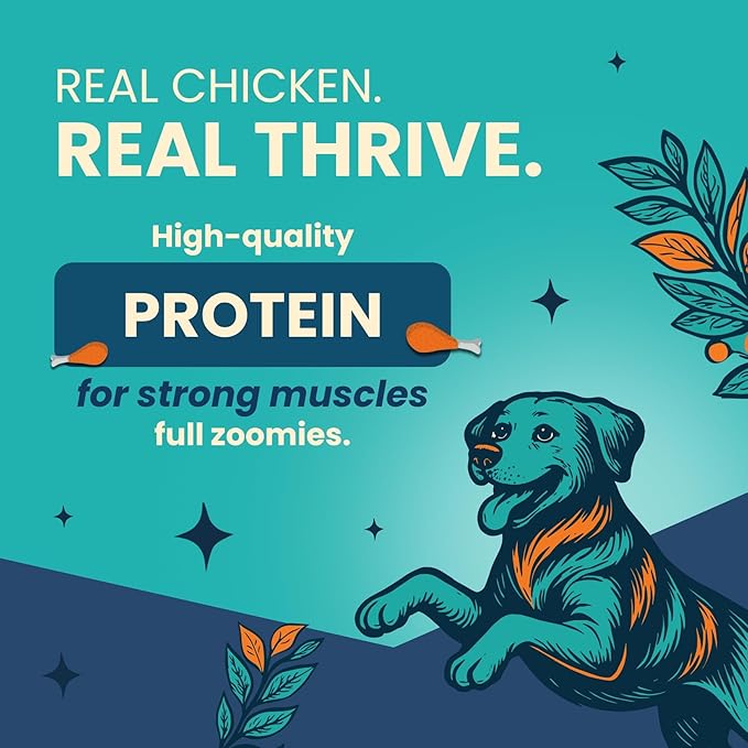 Thrive- Bark Out Loud Real Chicken Dry Dog Food | Antioxidants, Omega, Multivitamins | Yucca for Digestion (2.8 Kg)
