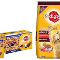 Pedigree Adult Wet Dog Food, Chicken & Liver Chunks in Gravy, 70 g (Pack of 15) & Adult Dry Dog Food, Meat & Rice, 20kg