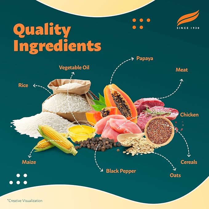 Himalaya Healthy PET Food for Puppies | Chicken & Rice | 20kg | Complete & Balanced Nutrition with Black Pepper, Oats & Papaya