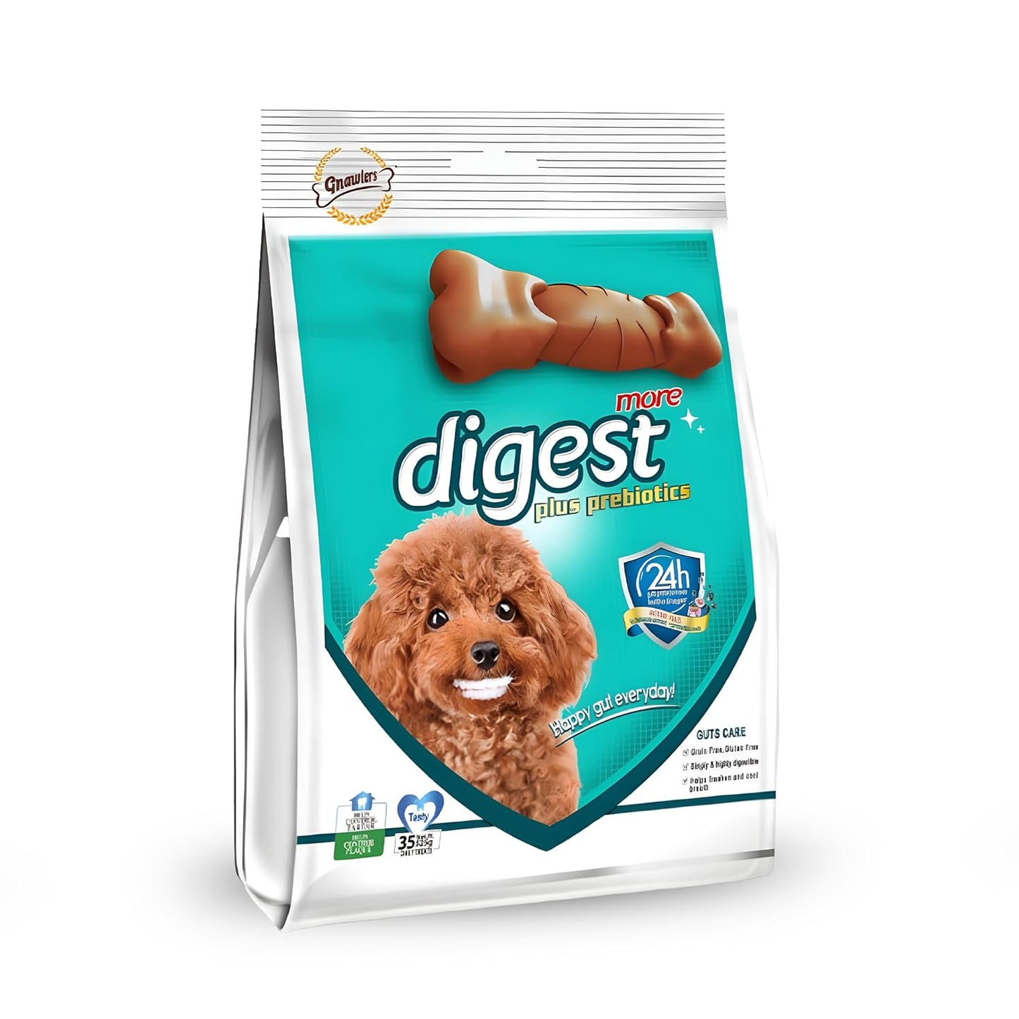 Gnawlers Digest More Plus Prebiotics, Dental Chew Bone for Dogs Medium, 525 g
