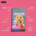JerHigh Duo Stick Dog Treats, 50 G Pouch, Human Grade Chicken, 100% Authentic Sold by Barkz & Mewz (Pack of 6, Milky Strawberry),All Life Stages