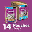 Whiskas Adult (1+ Years) Wet Cat Food, Tuna in Jelly, 80 g (Pack of 14), Hydrating Food Made With Real Fish, 100% Complete & Balanced Nutrition for Adult Cats