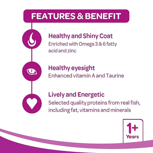 Whiskas Adult (+1 Year) Dry Cat Food, Ocean Fish Flavour, 480g Pack & Adult (+1 Year) Dry Cat Food, Tuna Flavour, 480g Pack