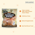 Dogaholic Snacks Combo Pack – Smoked Noodles & Chicken Bacon Strips for Dogs | Low Fat, Easy-to-Digest, Natural Ingredients with Vitamin E | 260g