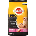Pedigree PRO Expert Nutrition Large Breed Puppy (3-18 Months), Dry Dog Food, Chicken, 3kg Pack & Puppy Wet Dog Food, Chicken and Liver Chunks Flavour in Gravy with Vegetables, 70g Pouch