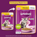 Whiskas Junior Kitten (2-12 Months) Wet Cat Food, Chicken in Gravy, 80 g (Pack of 14), Hydrating Food Made With Real Chicken, 100% Complete & Balanced Nutrition for Kittens