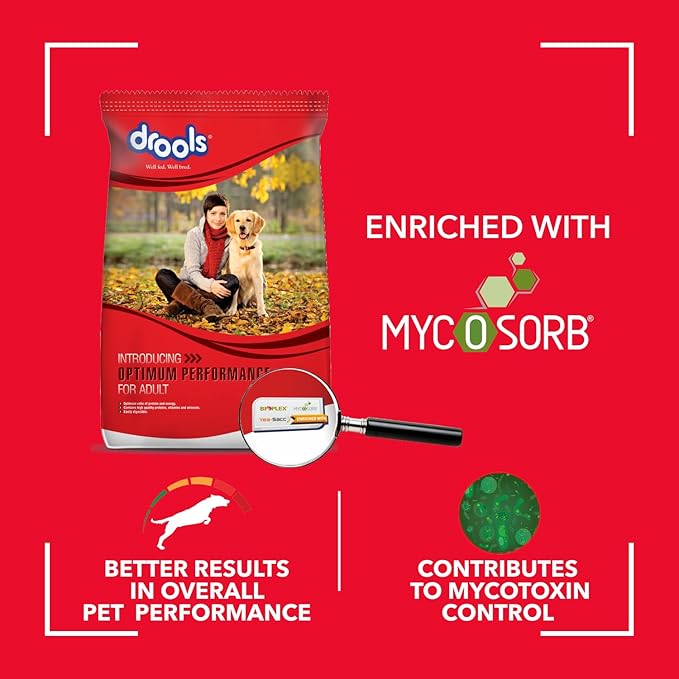 Drools Adult Optimum Performance Dry Dog Food 3kg, with 2 Dog Creamy Treats Free (75gm)
