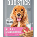 DogsnCats Jerhigh Duo Stick Chicken Cheese x 2 + Milk Strawberry x 2 + Spinach Cheese x2 + Milk Banana x 2 Treats Snacks for Dogs (Pack of 8)