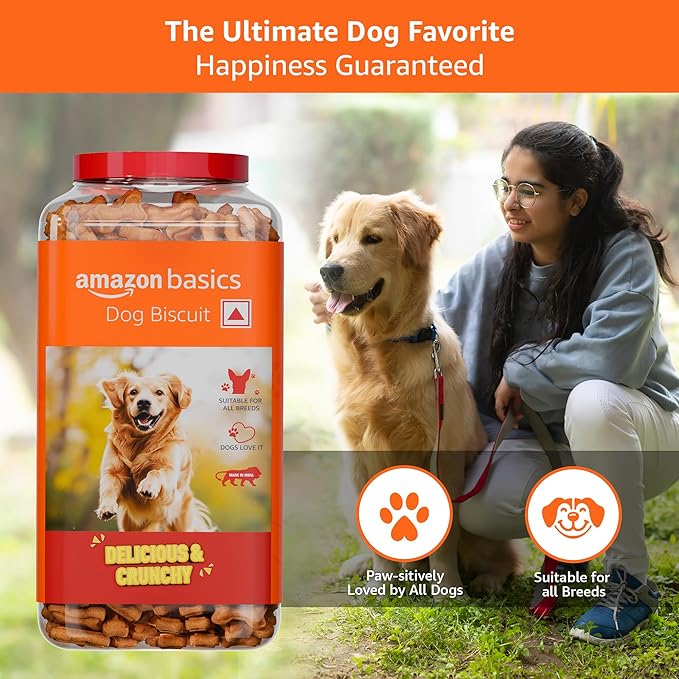 Amazon Basics Dog Biscuits for All Breeds | 1 kg (Pack of 2) | for All Life Stages