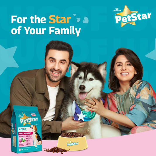Mankind PetStar Adult Dry Dog Food (High Protein) Meat & Wheat Flavor, 1kg Pack | Improves Muscle & Strength, Supports Immunity, Protects Liver & Kidney