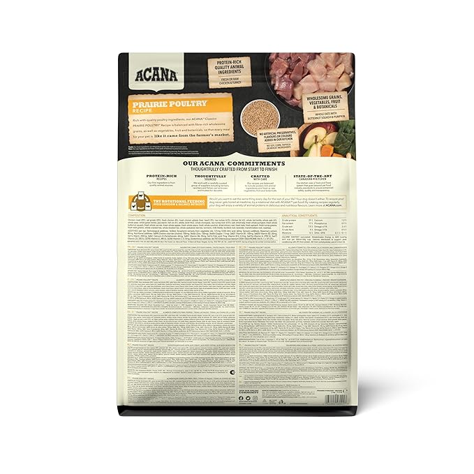 Acana Classic Prairie Poultry Dry Dog Food, Grain Free Dog Food for All Life Stages, Fresh or Raw Ingredients, 2 kg