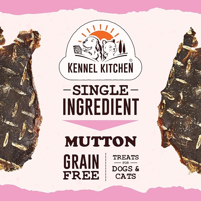 Kennel Kitchen Air Dried Dog Treats | Mutton Slices | 70g (Pack of 1) | Grain Free Natural Treats | Single Ingredient | Preservative Free