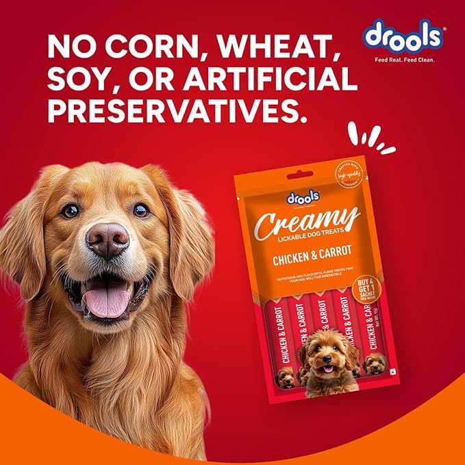 Drools Dog Treats, Creamy Chicken & Carrot 5 Sticks Tasty & Nutritious Snack for All Breeds, (15g x5),75g, All Life Stages