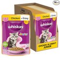 Whiskas Junior Kitten (2-12 Months) Wet Cat Food, Chicken in Gravy, 80 g (Pack of 14), Hydrating Food Made With Real Chicken, 100% Complete & Balanced Nutrition for Kittens