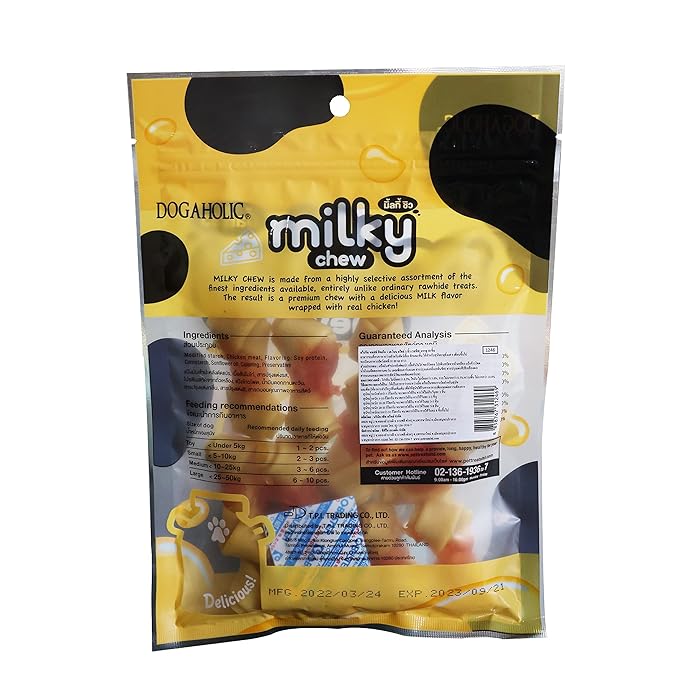Dogaholic Milky Chew Cheese & Chicken Bone Dog Treats, Protein Rich Milky Snacks for Dogs of All Breeds and Ages, Helps Muscle Development, Pack of 2,All Life Stages