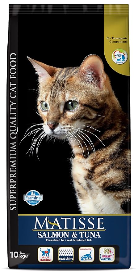 Farmina Matisse Salmon & Tuna Cat Food | Complete & Balanced Nutrition | for Adult Cats | Supports Coat Shine & Digestion | 10kg