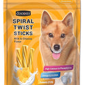 Goodies Dog Energy Treats Spiral Twist Stick Chicken Milk & Cheese Flavor Best for Dog (1 x 450g) with Free Jerhigh Milky Stick 20g, All Life Stages