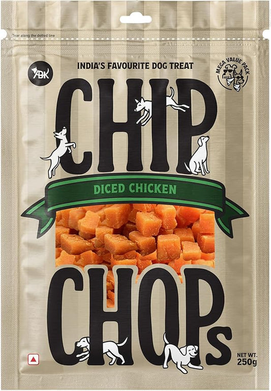 Chip Chops Diced Chicken Dog Treat, High Protein, Natural Ingredients, No Artificial Flavors, 250g