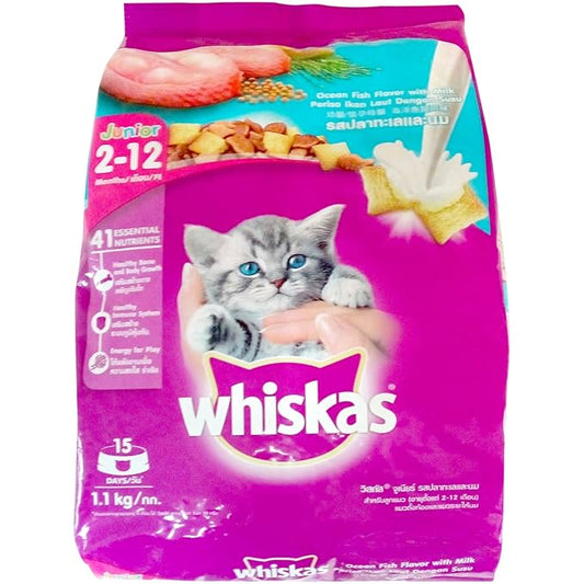 Whiskas Kitten Dry Cat Food Junior - Ocean Fish, 1.1kg Pack