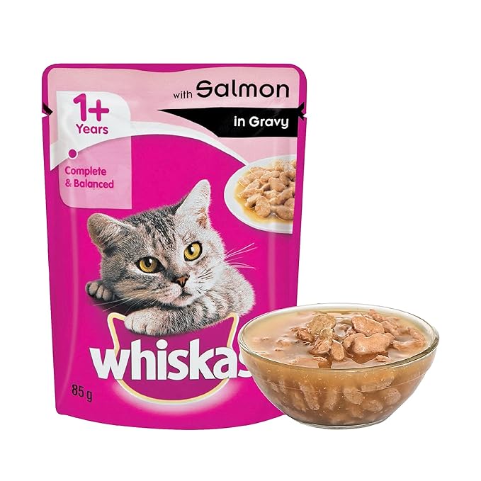 whiskas Adult (+1 Year) Wet Cat Food, Salmon In Gravy, 85G Pouch, 1 Count